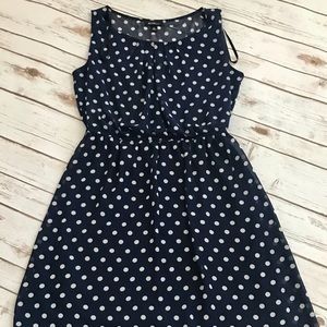Navy Blue Polka Dot Midi